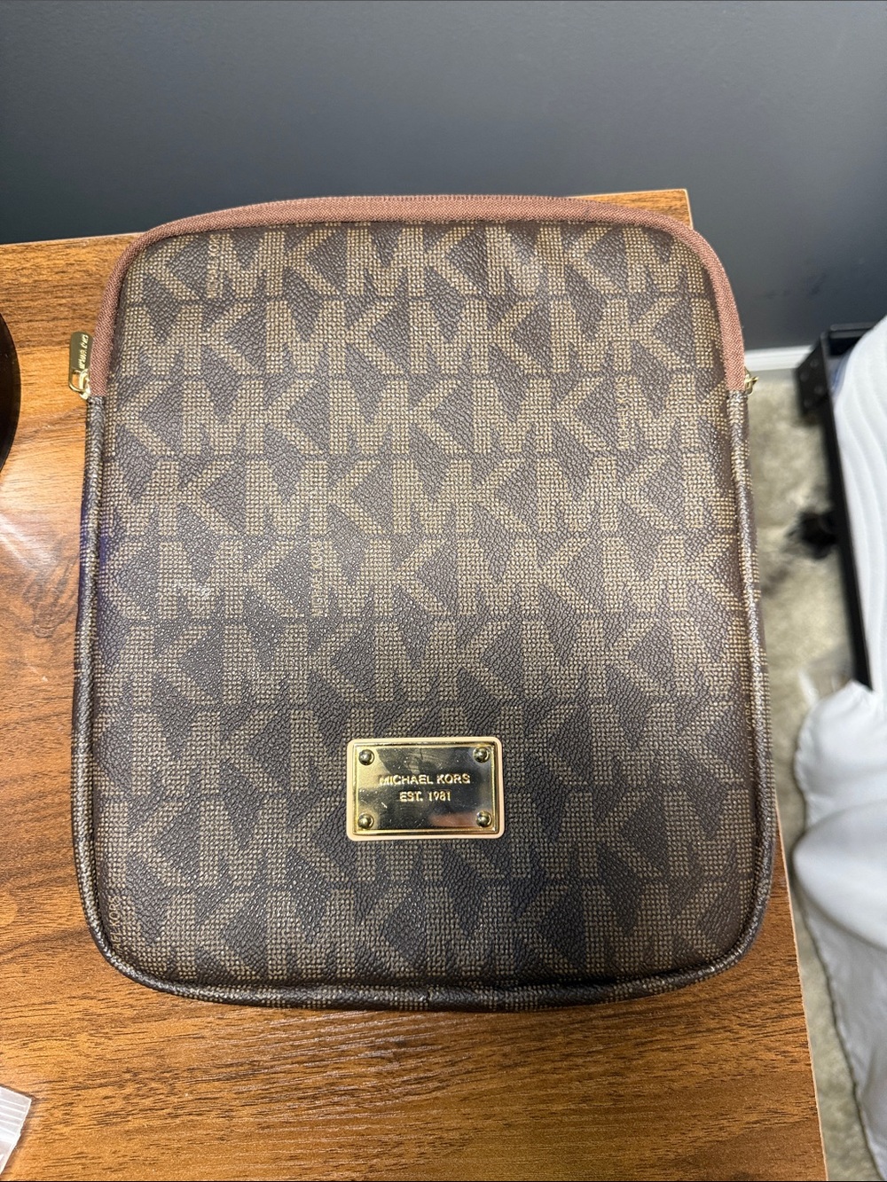 Michael Kors Brown MK Signature iPad  pouch